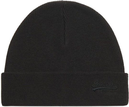 Beanie Unisex Σκούφος Πλεκτός σε Μαύρο χρώμα