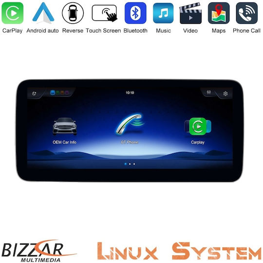 Bizzar Car Audio System for Mercedes-Benz GLA A Class CLA Class G Class 2015 with Touch Screen 10.25" Bluetooth USB Wi-Fi GPS Apple CarPlay Android Auto