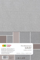 Gray Decorative Felt 10 Sheets 1.5mm 20x30cm Happy Color