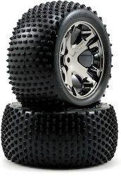 Traxxas Alias Rear Tires W/all-star Wheels 2 Black Chrome Standard Traxxas Alias Rear Tires W/all-star Wheels 2 Black Chrome Standard