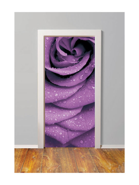 Lila Rosen Türsticker 195cm