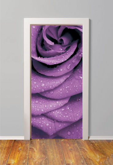 Lila Rosen Türsticker 95cm