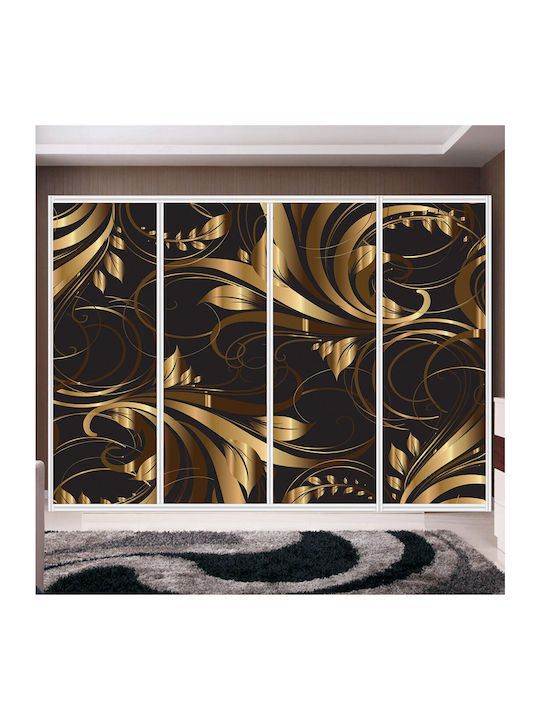 Wardrobe Sticker Golden Leaves 340cm