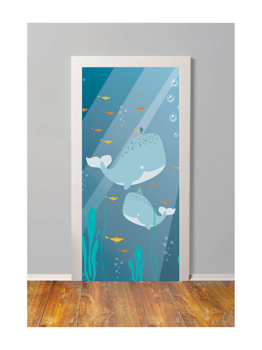 Door Sticker Whales 185cm