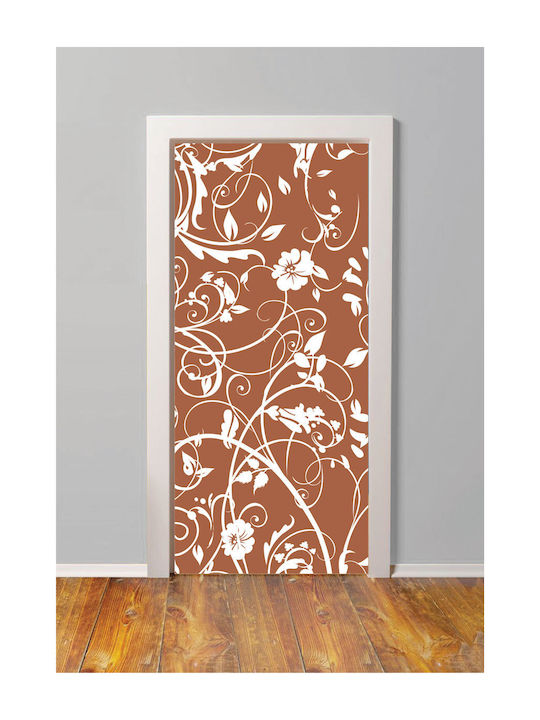 Retro Flowers Door Sticker 225cm