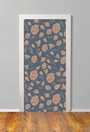 Autocolant Decorativ Ușa Vintage Flori 1 Bucată
