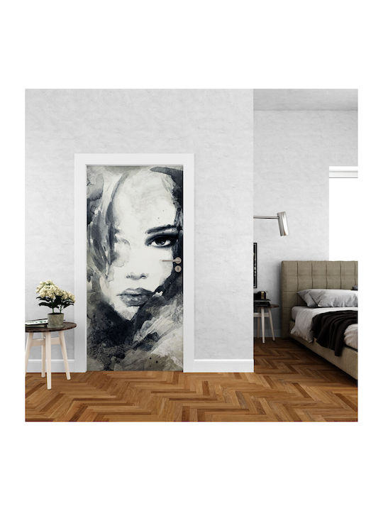 Door Sticker Female Face 100cm