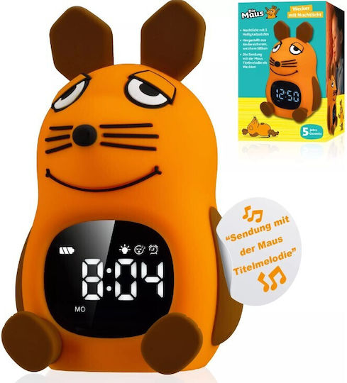 Diemaus Kids Room Decor Accessories Desktop Clock with Night Light