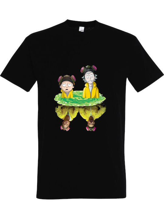 Unisex T-Shirt "Rick Morty Ft Breaking Bad" Schwarz