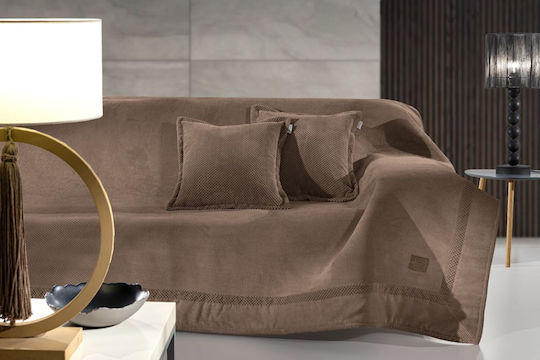 Guy Laroche Rubicon Zweisitzer-Sofa Überwurf Latte