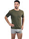 Men's Undershirt Short-sleeved in Green Color