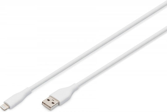 Digitus Regular USB-A la Cablu Lightning 12W Alb 1m (AK-600108-010-W)