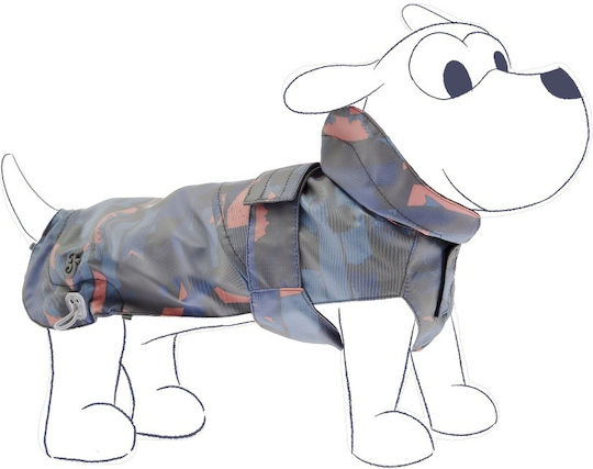 Ferribiella Blue Waterproof Dog Coat with 75cm Back Length