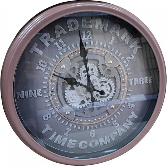 Wanduhr Kunststoff Braun Ø35cm