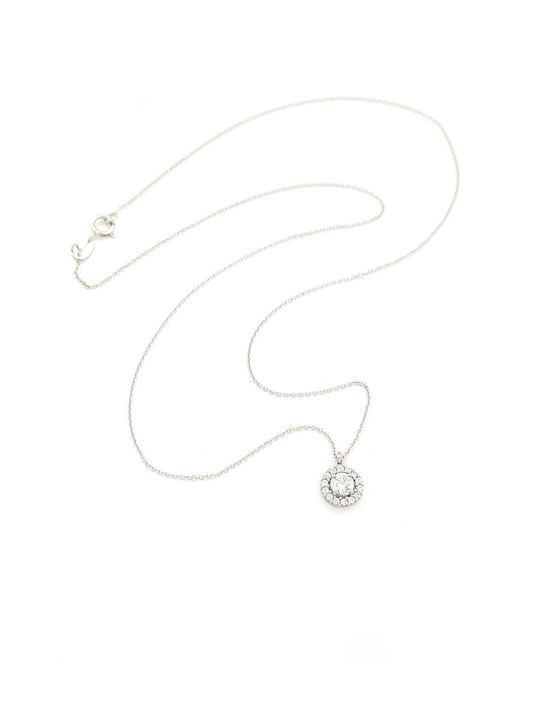 Anagnostakis Charm Rosette aus Weißgold 9 K mit Zirkon