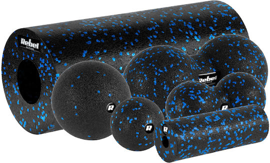 Massage-Roller-Set Mini-Roller 2 Bälle 2 Duobälle 6-teilig Schwarz-Blau Farbig Matte