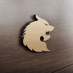 Mdf Ξύλινο Σχέδιο Λύκος 35cm X 35cm