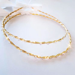 Στέφανα Γάμου Επιχρυσωμένα Κρύσταλλα Swarovski Eleni Gold