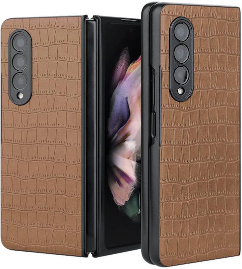 360 Full Cover Plastic / Piele artificială Set cu Geam Maro (Galaxy Z Fold 3)