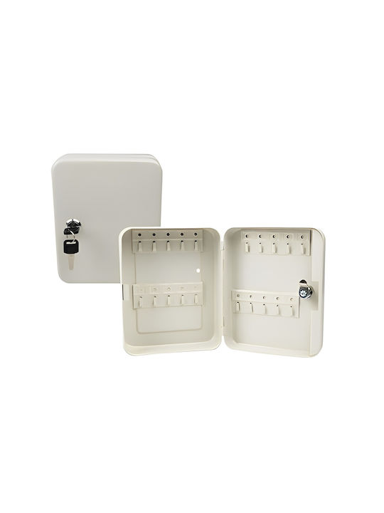 Krausmann Metallic Wall Key Hooks 20 Hooks With Lock 16x20x7.5cm