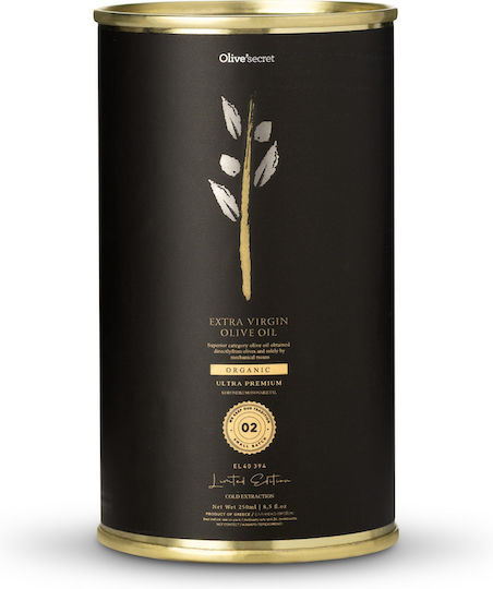 Olive Secret 02 Βιολογικό Extra Παρθένο Ελαιόλαδο Πρώιμης Συγκομιδής Τενεκεδάκι 250ml