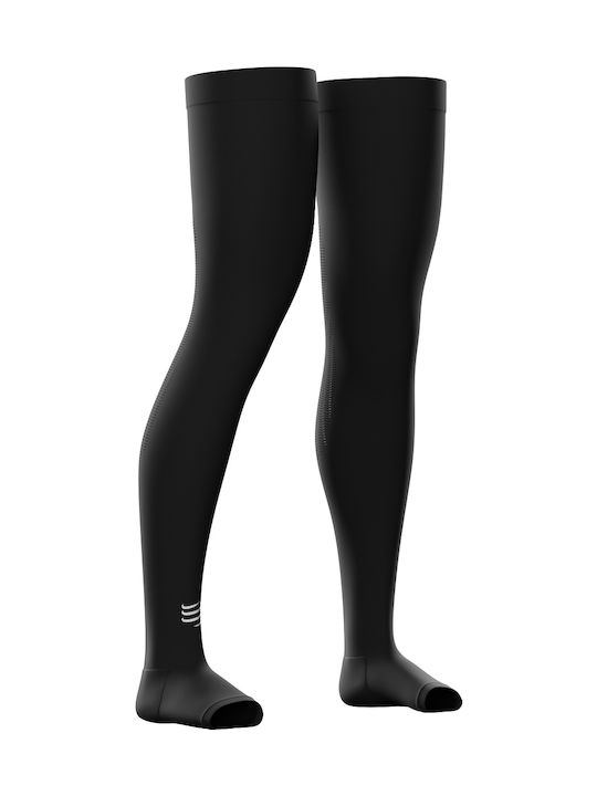 Compressport Leg Sleeves για Επικαλαμίδες Ποδοσφαίρου Μαύρα 1 Ζεύγος