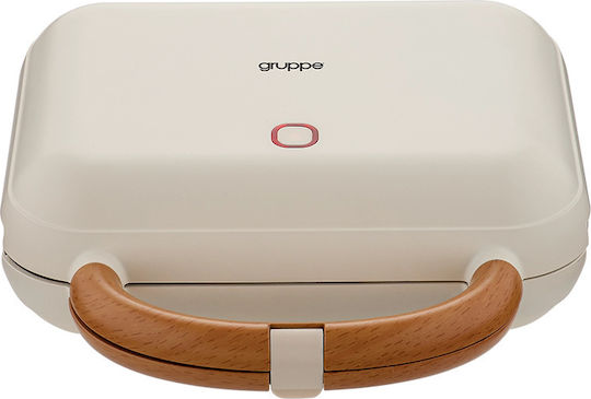 Gruppe Τοστιέρα με Αποσπώμενες Πλάκες για 2 Τοστ 900W Ivory-Wood