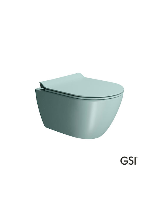 GSI Λεκάνη Κρεμαστή με Slim Κάλυμμα Soft Close Μπεζ