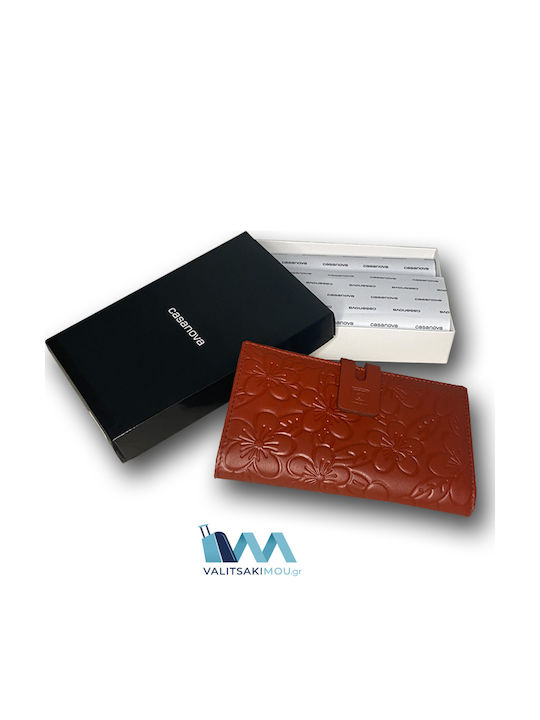 Casanova Large Leather Women's Wallet Classic with RFID Red