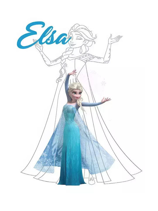 Παιδικό Κάδρο Princess Elsa με Λευκή Κορνίζα από Ξύλο 21x30εκ.