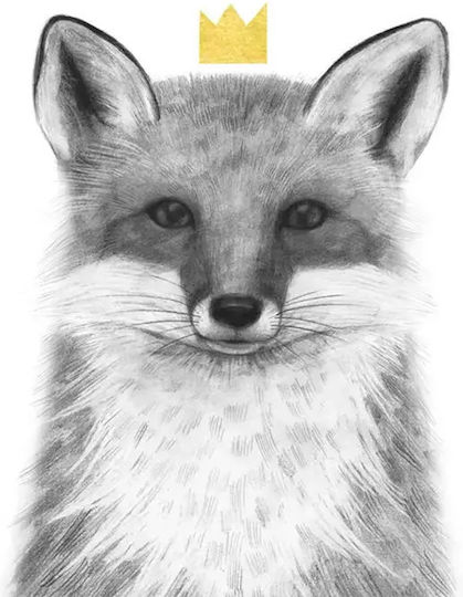 Kids Framed Wall Painting Queen Fox 30x40cm