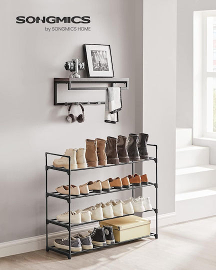 Plastic Shoe Organizer Black 92x30x74cm