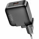 Awei Charger Without Cable GaN with USB-A Port and USB-C Port 65W Quick Charge 3.0 Blacks (PD55)