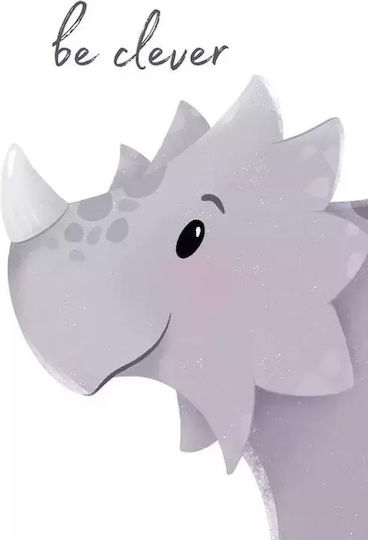Kids Framed Plastic Wall Painting With Dinosaur Be Clever 21x30cm