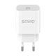 Savio Зарядно без кабел с USB-C порт 20W Power Delivery Бял (LA-09)
