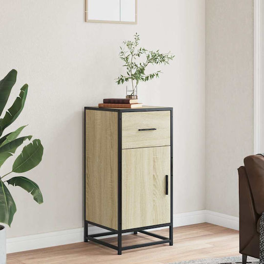 Living Room Display Cabinet Made of Beige Metal 35.5x35x76cm