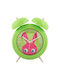 Table Clock Alarm Clock for Kids Peekaboo Bunny Ka5980dg 15.2x6.5x18.2cm Light Green-fuchsia Plastic