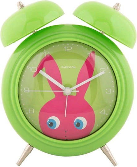 Ρολόι Επιτραπέζιο Ξυπνητήρι Παιδικό Peekaboo Bunny Ka5980dg 15,2x6,5x18,2cm Light Green-fuchsia Pr Πλαστικό