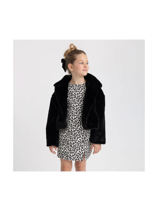 Alice Kids Fur Coat Black