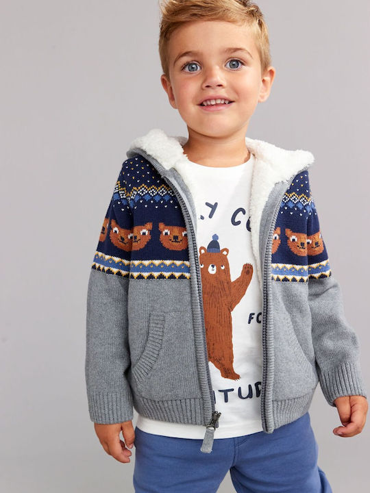 Cardigan pentru copii Tricotat cu Glugă Multicoloră