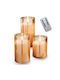 Candle Light Lustră Decorativă Lumânare Auriu 3buc
