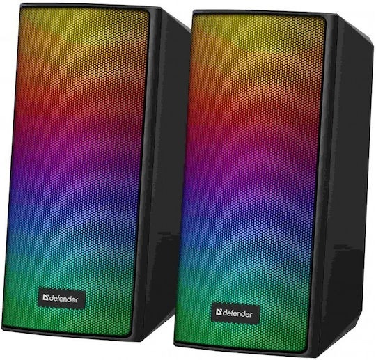 Defender 65047 Ηχεία Υπολογιστή 2.0 με RGB Φωτισμό και Bluetooth Ισχύος 6W σε Μαύρο Χρώμα