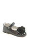 Kids Anatomic Leather Ballerinas with Hoop & Loop Closure Black
