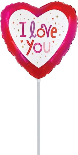 10'' Mini Shape Heart Balloon White Frame I Love You