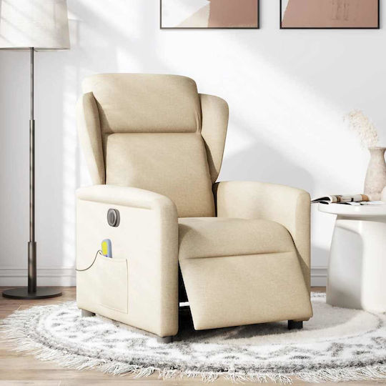 Relaxsessel Friseurwaschbecken mit Fußhocker Cream 78x95x100cm