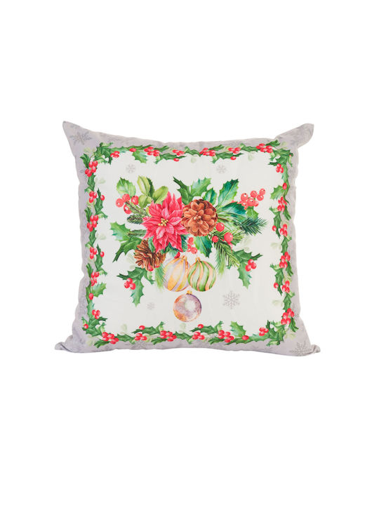 Ilis Home Bedruckter Weihnachtskissenbezug 42x42 Grau Ilis Home