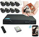 Überwachungssystem 8 Kameras Kameras Überwachungskamera mit Rekorder DVR & Festplatte 1TB