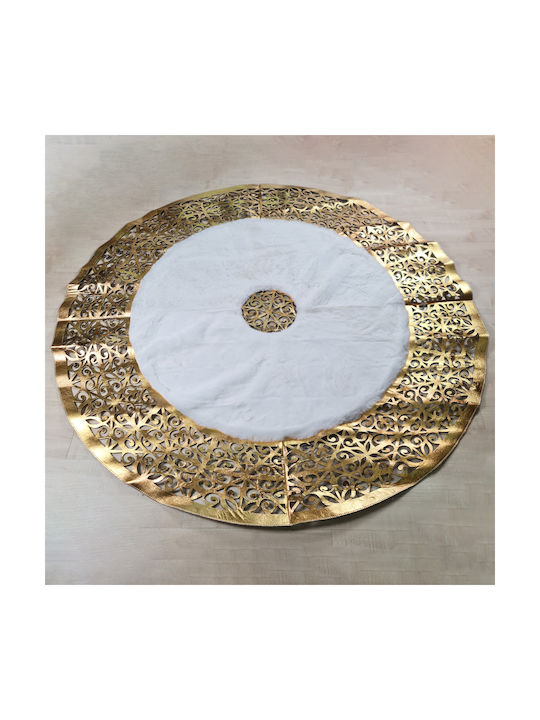 Saray Home Luxurius Килим Кръгла Furry White-Gold