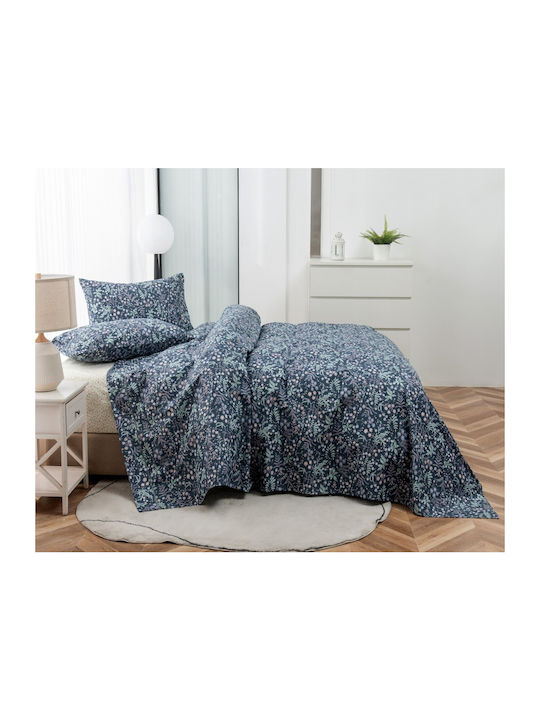 Liolios Home Sergeto Σετ Σεντόνια Υπέρδιπλα 245x270εκ. Μπλε (4τμχ)