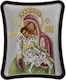 Icoană Prințul Silvero Fecioara Maria de Kykkos Lemn Maro Colorat Argint 6x7cm